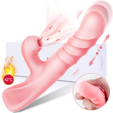 Вибратор с нагревом Erocome Phoenix с вакуумной стимуляцией и фрикциями